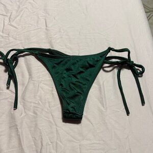 Dark Green Low Rise Thong Swim Bottom